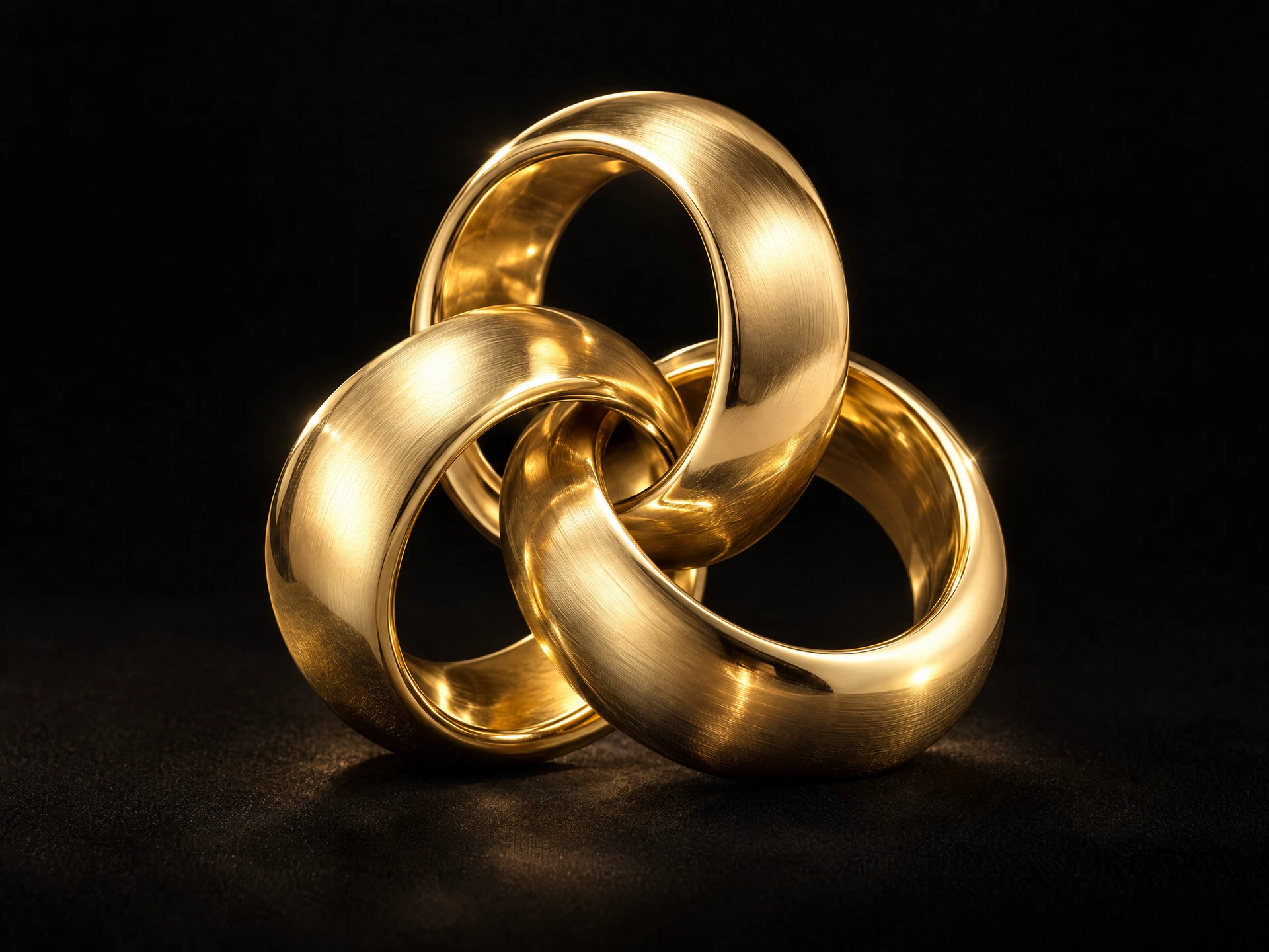 Three interlinking gold bracelets symbolising Henley’s connected dimensions